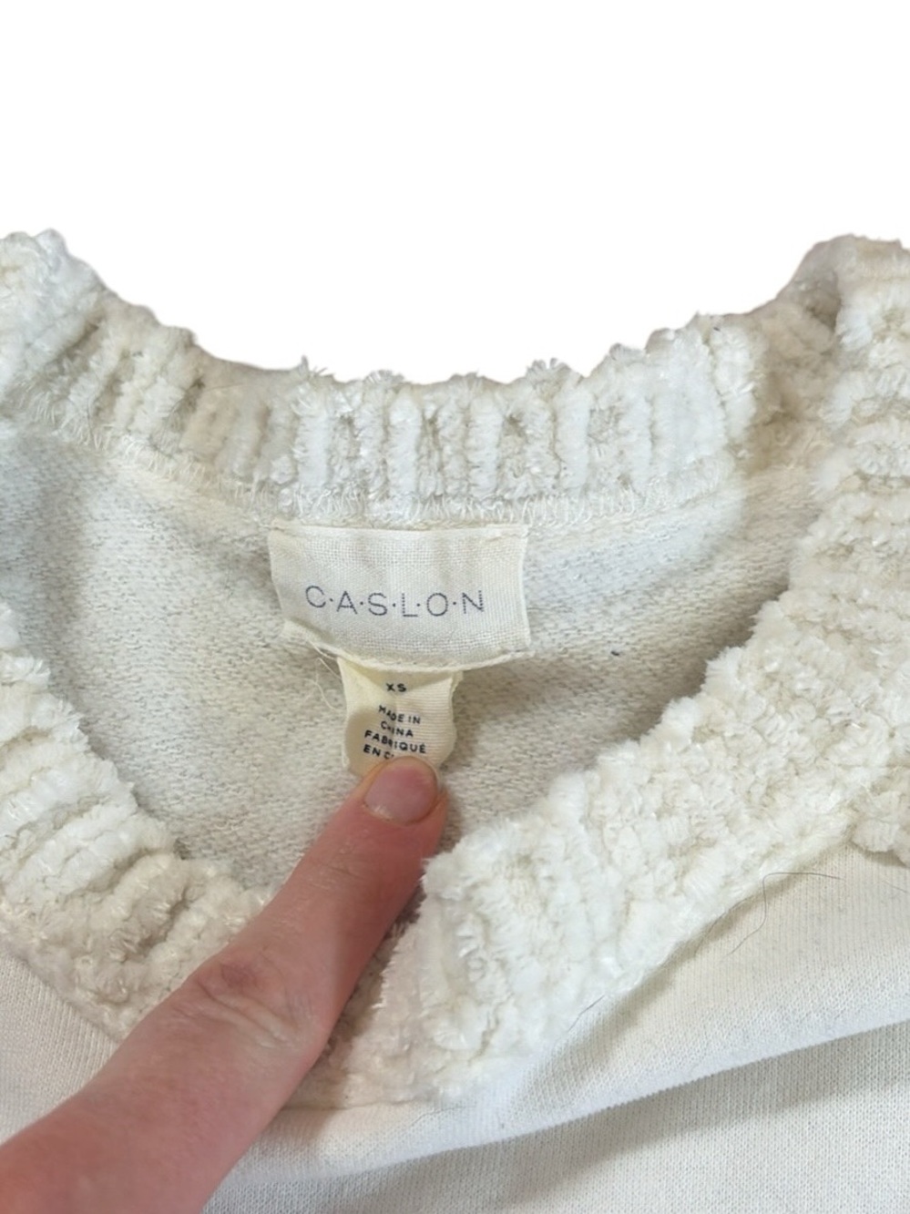 Caslon white detailed soft sweater